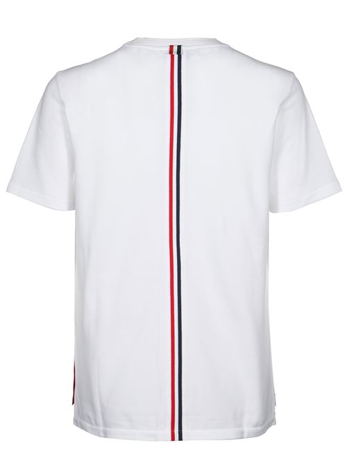 relaxed fit ss tee w/ cnter back rwb stripe in classic pique THOM BROWNE | MJS056A00050100